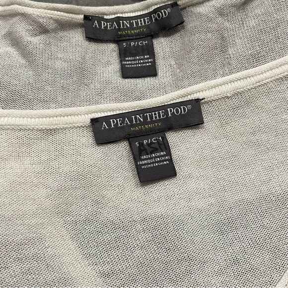 A Pea in the Pod Maternity Set of 2 Striped V-Neck Lightweight Sweaters Small - Picture 7 of 7